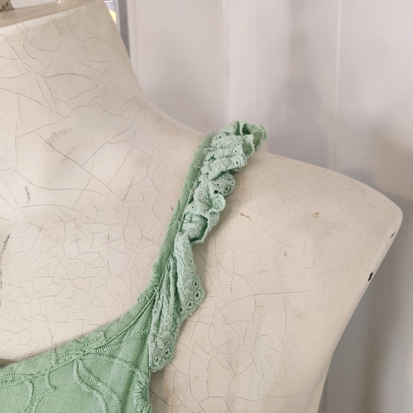 Haute Hippie Kids Green Peasant Tiered Ruffle Dress Girls Size 12 Boho Bohemian - Picture 6 of 12